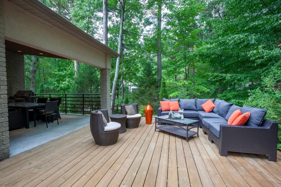 Large wooden decks